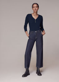 Paiton Ribbed Button Front Top